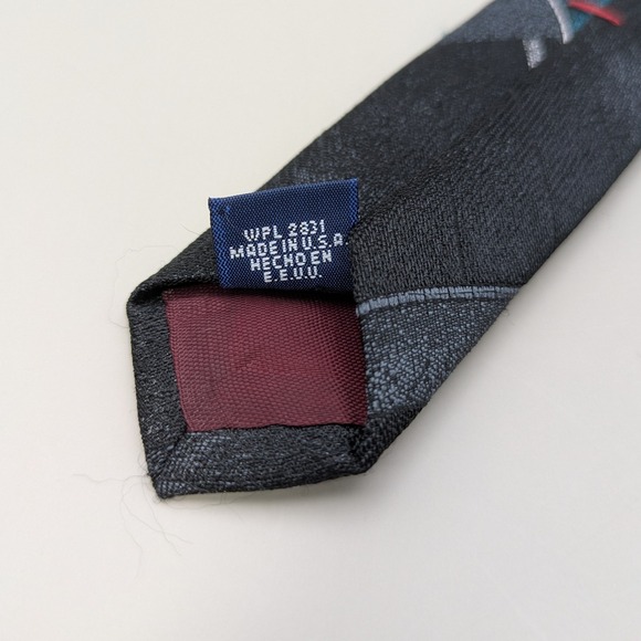 Vintage Don Loper Bevery Hills Made in USA Gray Geometric Neck Tie 56x4 - Picture 5 of 5